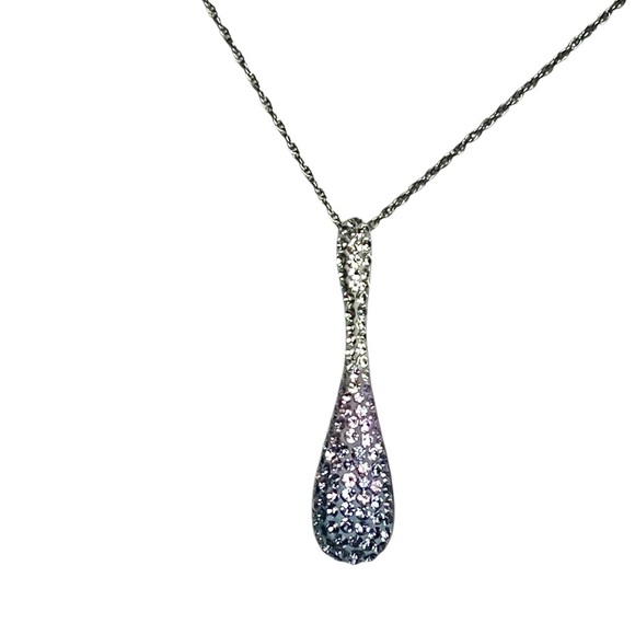 Jewelry - Sterling Silver Purple Ombre Fade Teardrop Pendant Necklace